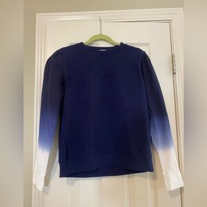 Derek Lam 10 Crosby | Women's Navy Blue Crewneck Sweater Ombre Sleeves S